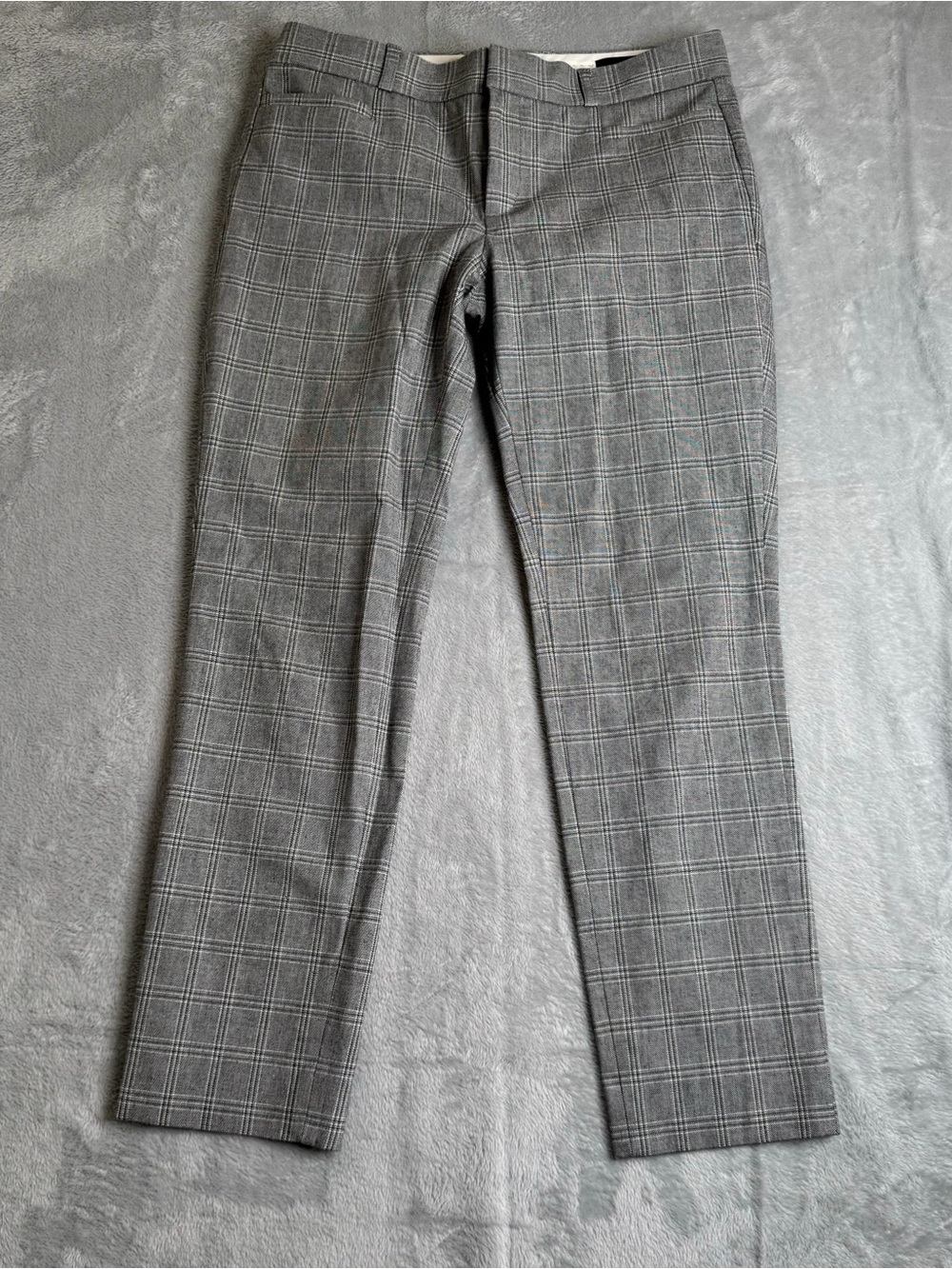 Banana Republic Pants Womens 6 Gray Straight Plaid Officewear Workwear Smart